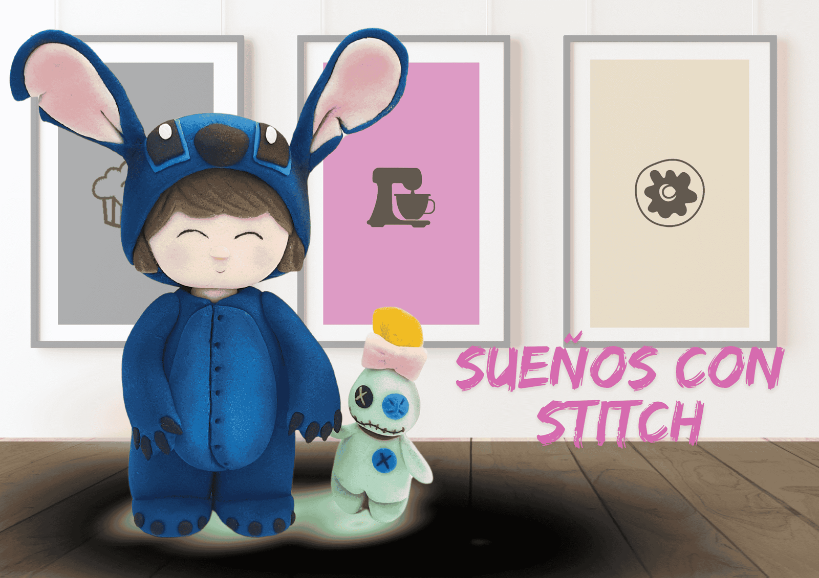Niña en pijama de Stitch