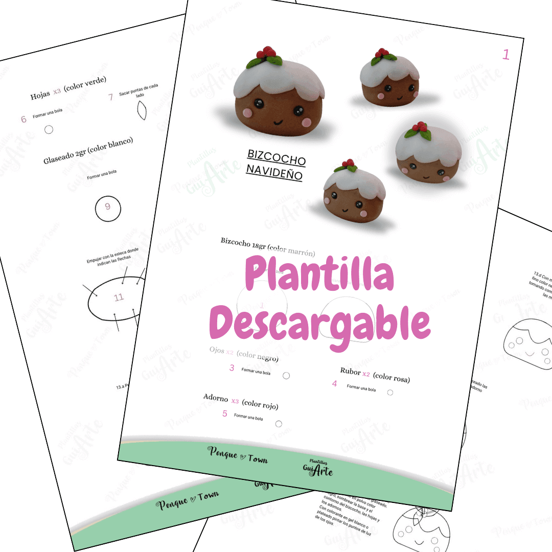 Plantilla bizcocho navideño.