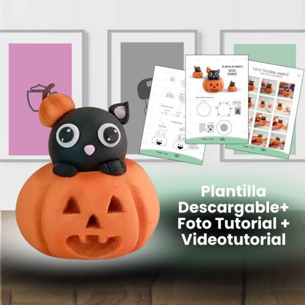 Plantilla Gatito Calabaza