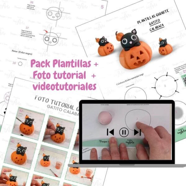 Plantilla Gatito Calabaza - Imagen 3