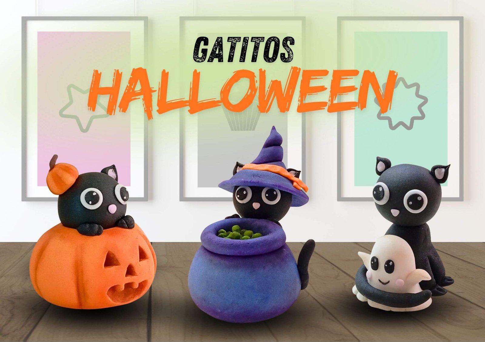Pack x3 Plantillas Gatitos Halloween - Imagen 12